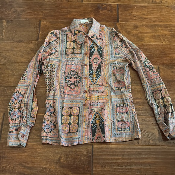 Nik Nik patchwork 100% cotton Vintage Patterned Long Sleeve Shirt - Picture 3 of 9